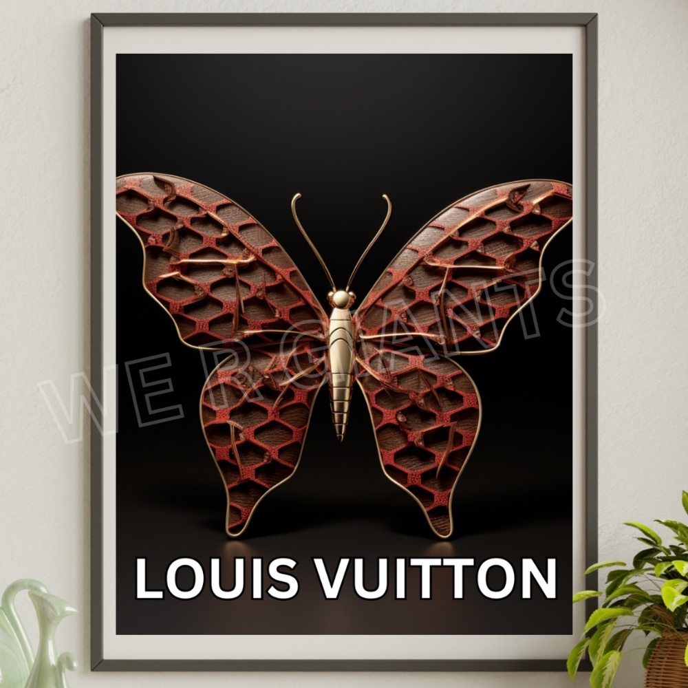 LOUIS VUITTON BUTTERFLY ART PRINT 11X14 FASHION ART VUITTON ART